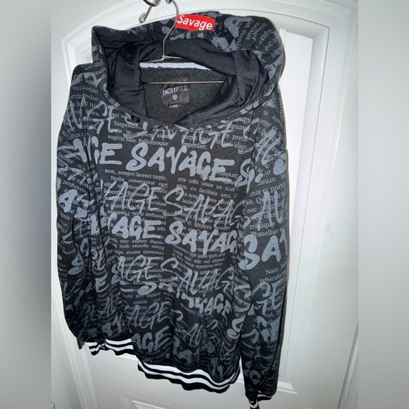 Encrypted  Hoodie Savage Sweatshirt Long Sleeve Sz XL - Picture 1 of 13